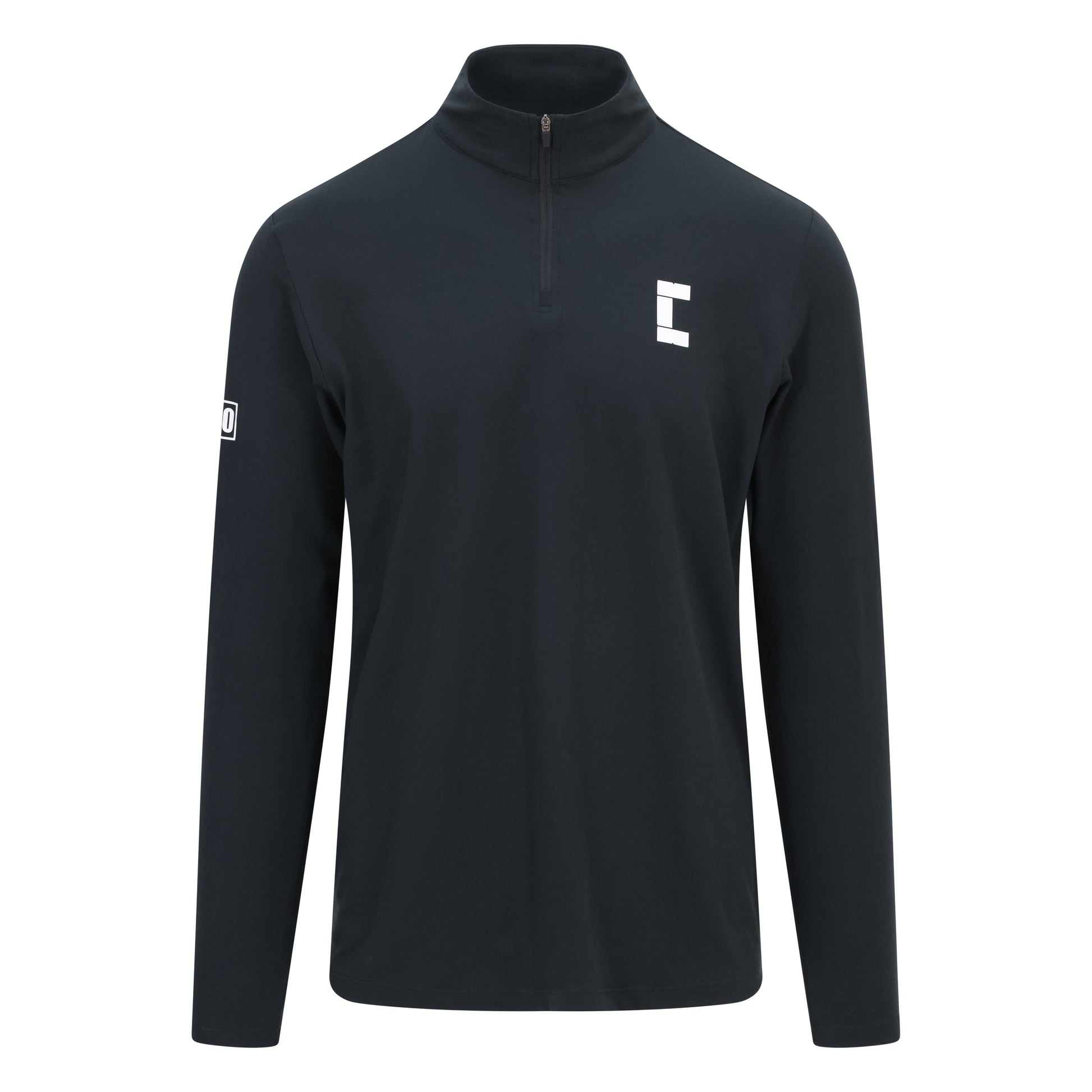 Black Court10 Performance Long Sleeve on a white background