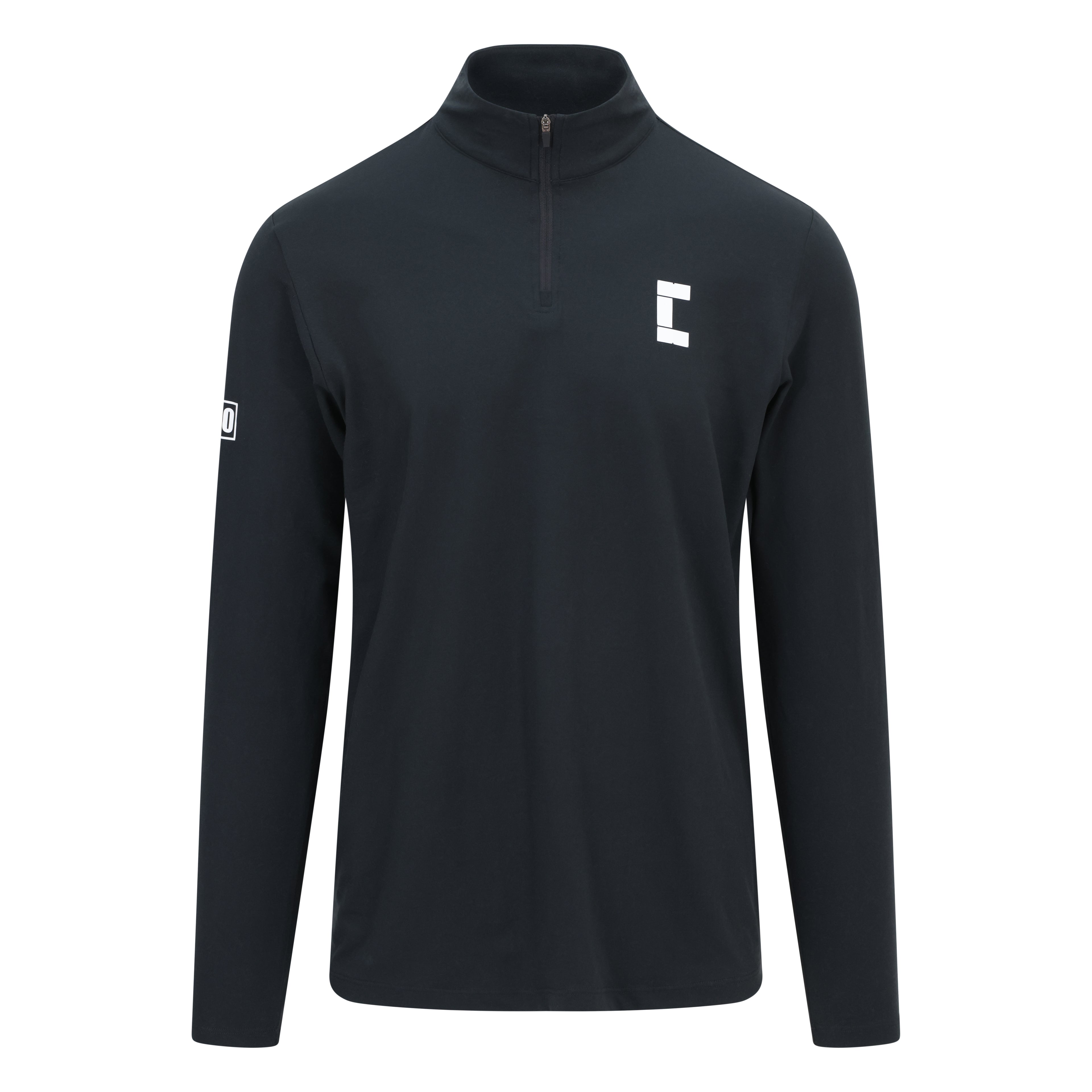 Black Court10 Performance Long Sleeve on a white background