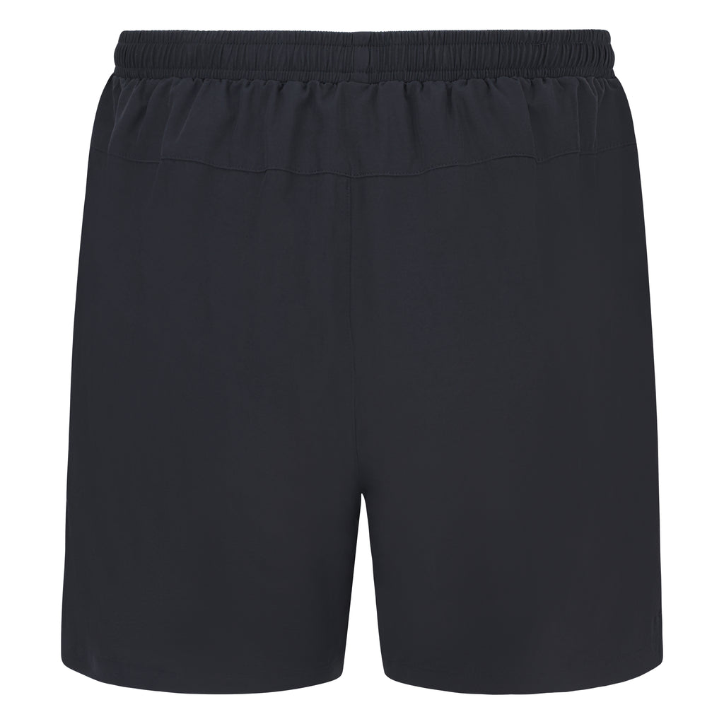 Back view of black Court10 Performance Shorts on a white background